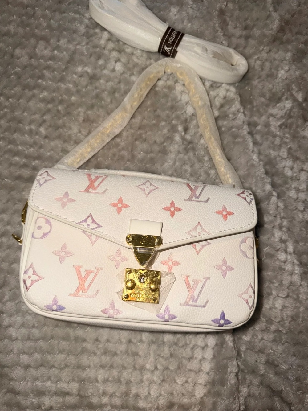 White Multicolor Mini Shoulder Bag